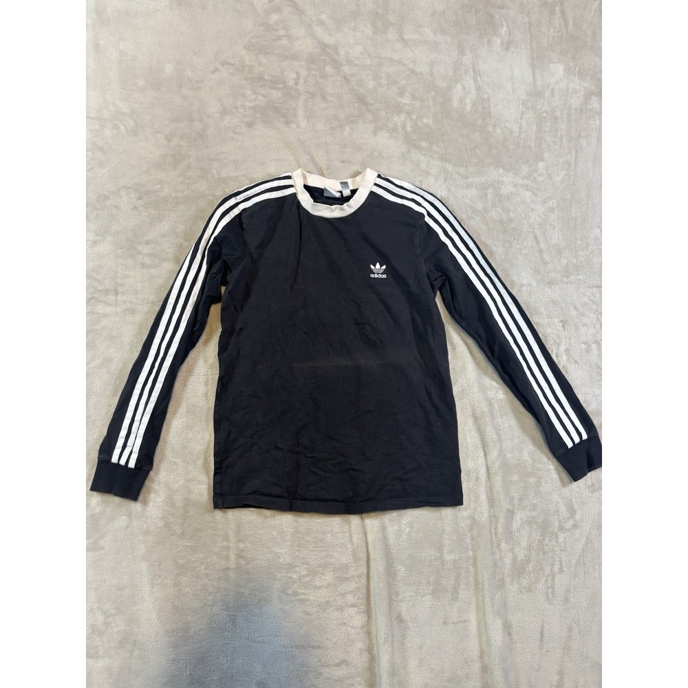 Adidas Originals Classics 3-Stripes Long Sleeve Shirt Black White Small